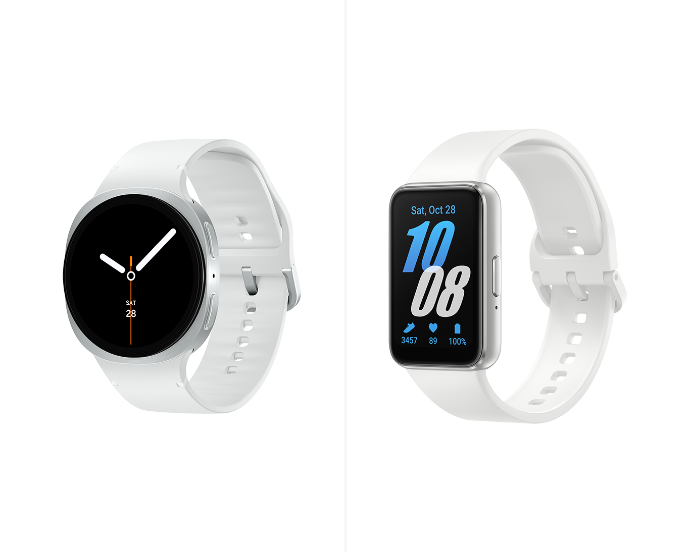 Samsung Galaxy Watch8 44mm + Fit3 SILVER - Blanco · F-SML330SMR39