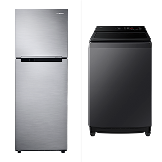 Lavadora Carga Superior 17 Kg con Eco Bubble™ 2026 Grafito + Top Mount Freezer de 234 L con All Around Cooling Grafito