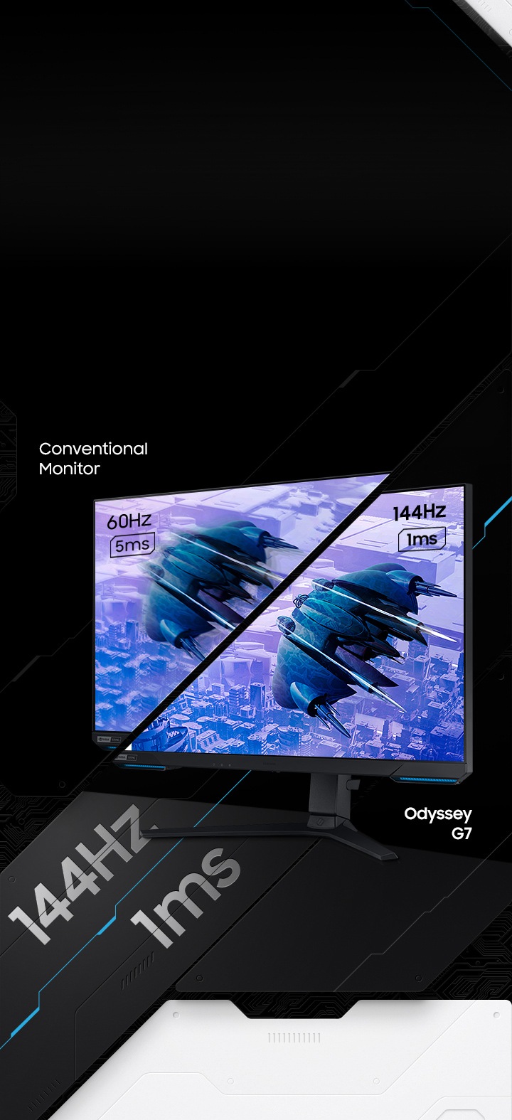 Samsung presenta su gama de monitores planos Odyssey de 28 a 24 pulgadas  con resolución 4K y 144 Hz