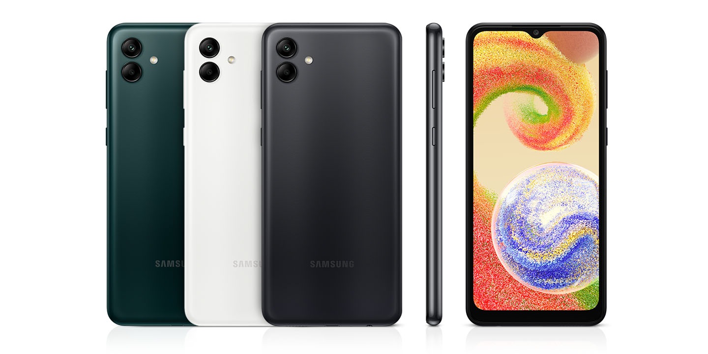 Six devices are displayed to appeal their colors and design. Four reversed ones are in copper, green, white, and black\ while one is looking at the front and another showing the right side of device.