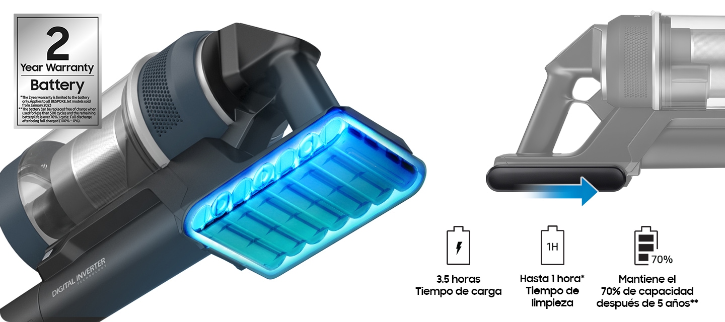 Limpia hasta una hora** con una batería