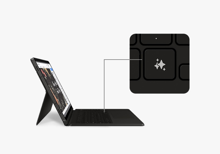 Teclado Book Cover AI Key para Galaxy Tab S9 | Tab S9 FE | Tab S10