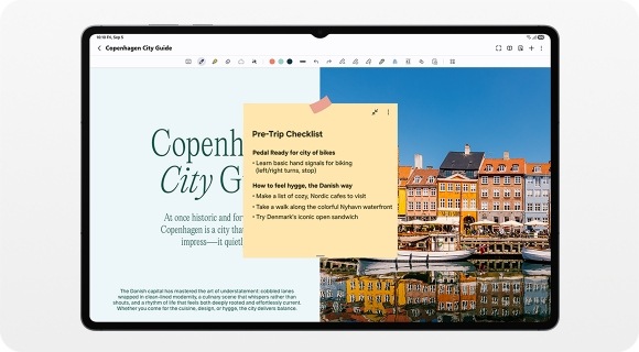 Se adjunta una nota adhesiva a un archivo de Samsung Notes y te permite agregar recordatorios directamente a las notas para que las ideas importantes permanezcan en primer plano.