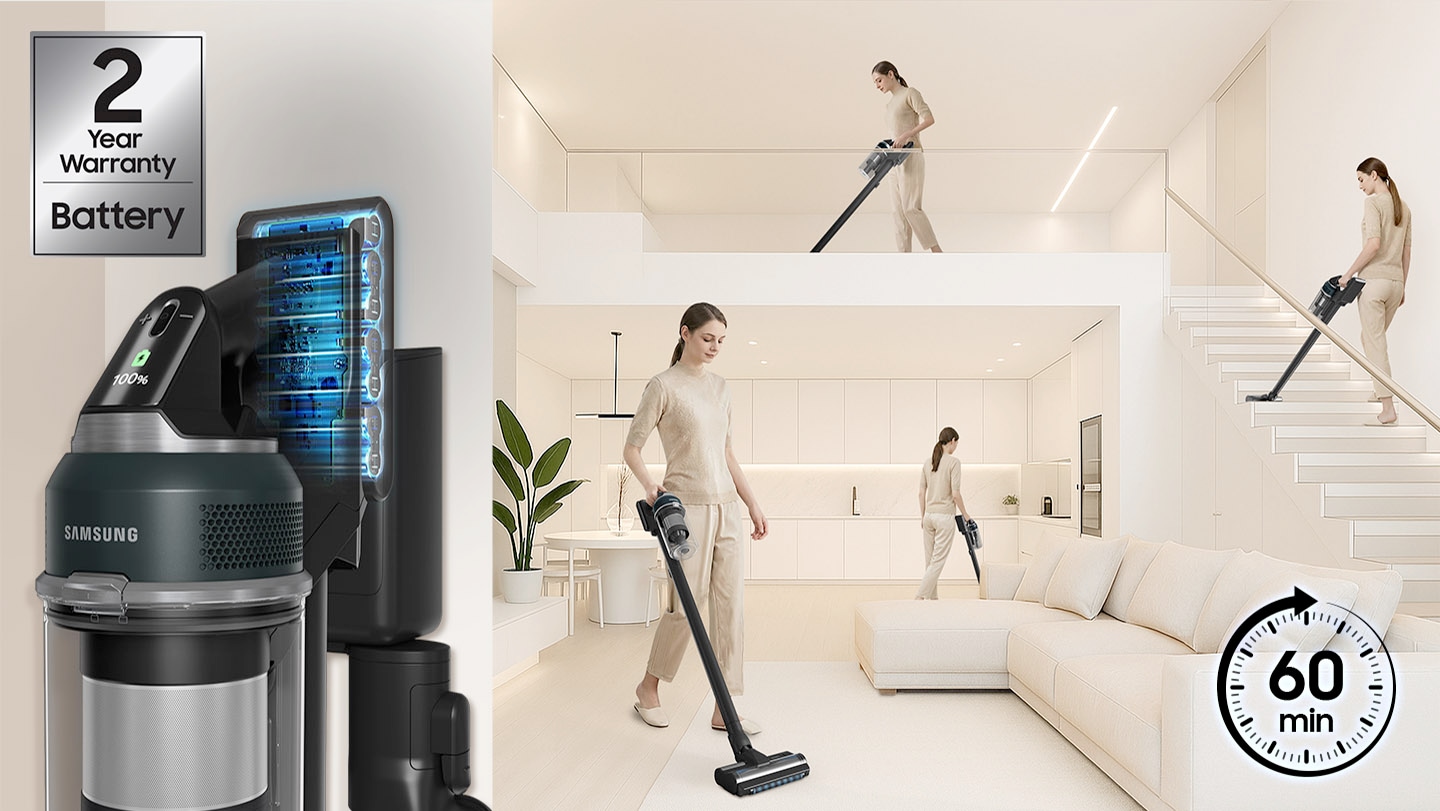 Batería extraíble con hasta 60 minutos de autonomía