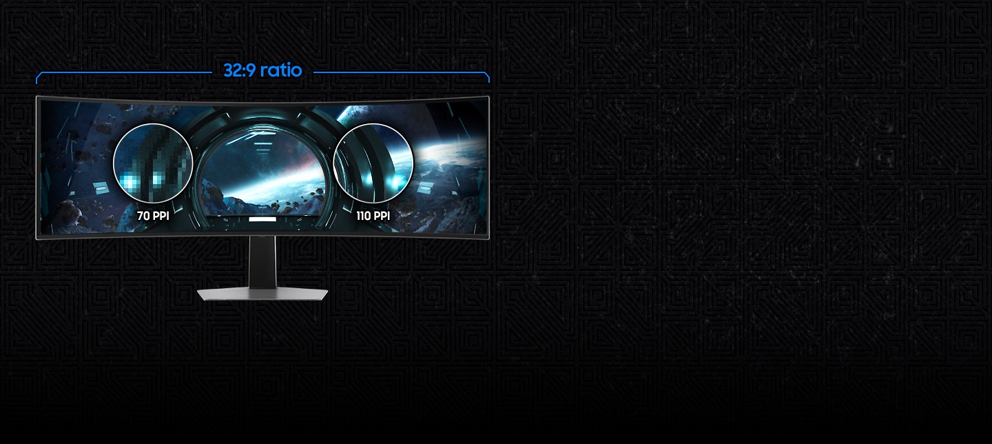 La pantalla de un monitor está dividida en dos secciones con contenido universal en su pantalla. El lado izquierdo de la pantalla está pixelado, con un círculo acercándose a una sección más pixelada etiquetada 
