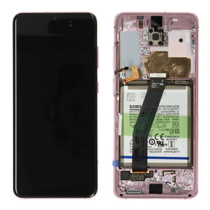Paquete de reparación para la pantalla (Display - LCD) del Galaxy S20 en color rosado