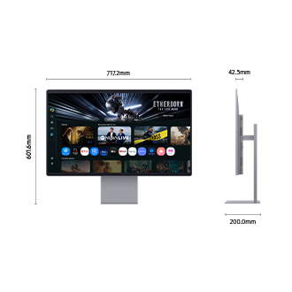 32" Smart Monitor M9 M90SF 4K OLED Samsung Vision AI Plateado