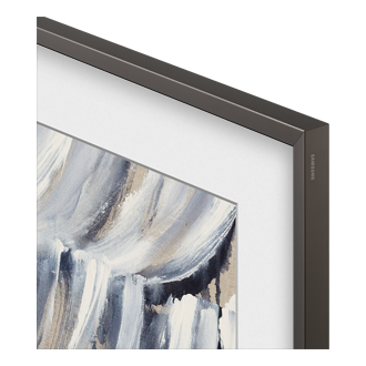{size} The Frame LS03HE 4K Samsung Vision AI Smart TV (2026) Detail-with-bezel-Amber-Blown Black 