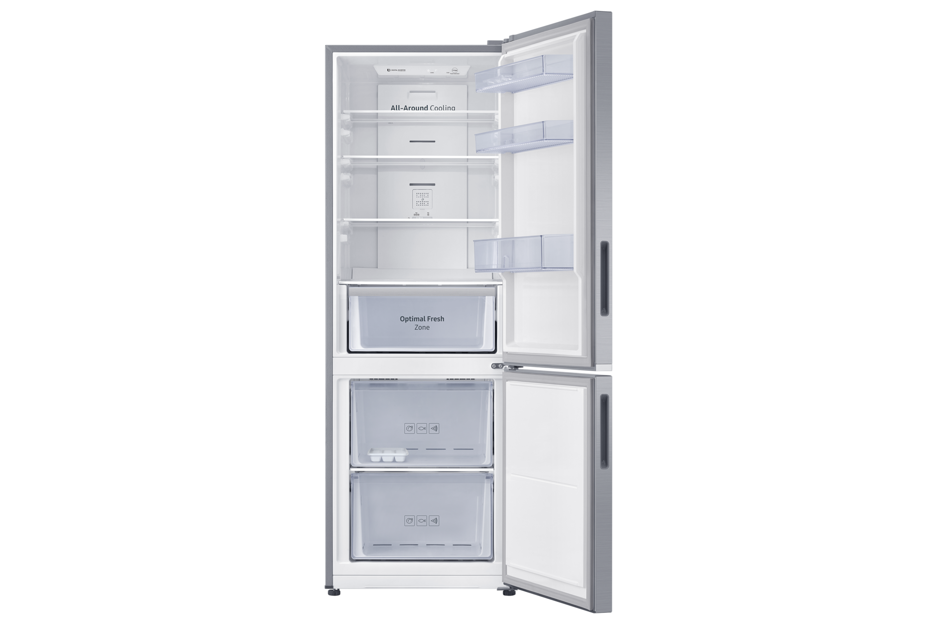 Refrigerador Bottom Freezer All Around Cooling 310 lt Front-Open-without-food Silver 