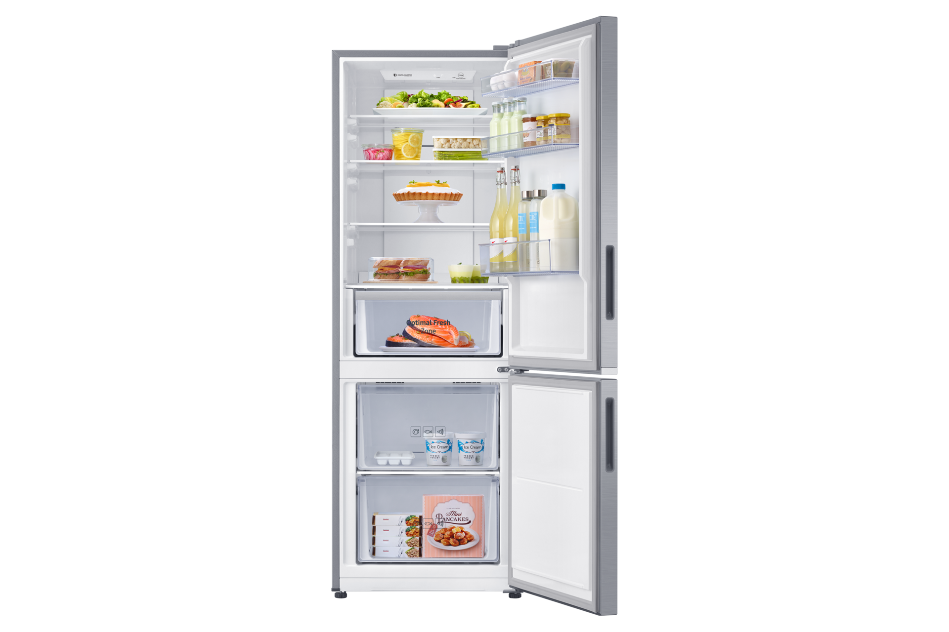 Refrigerador Bottom Freezer All Around Cooling 310 lt Front-Open-with-food Silver 