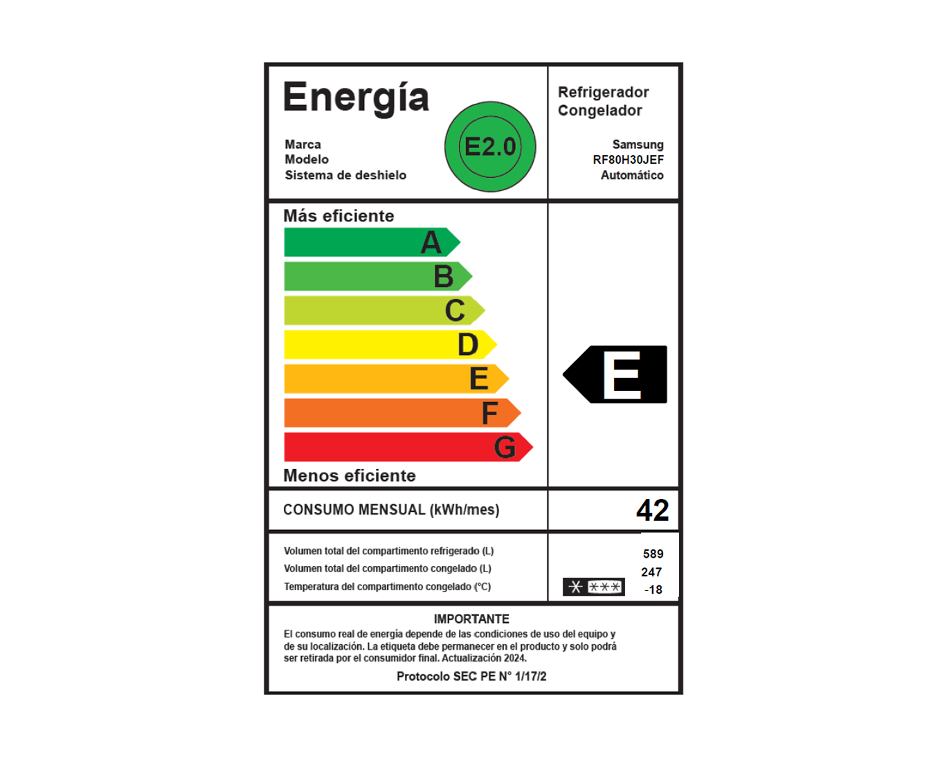 Refrigerador French Door 836L Autoview Negro Energy label
