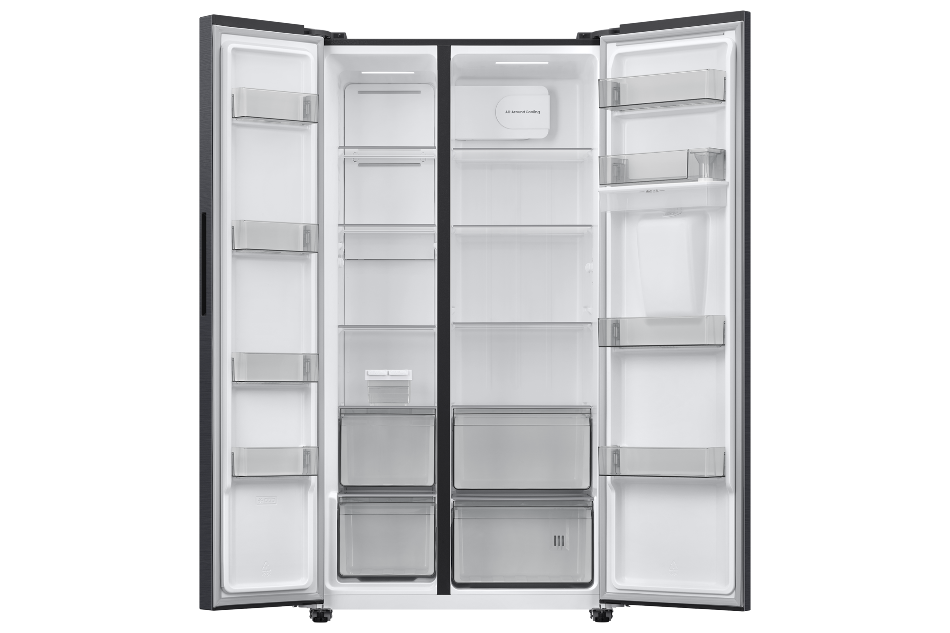 SBS Refrigerator RS40HM36 Dispenser Water Disp 526L Front-Open-without-food Black 