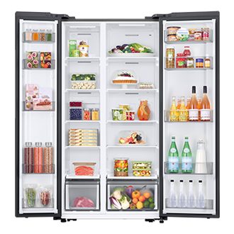 Refrigerador Side By Side Space Max 583 lt Front-Open-With-Food Silver 