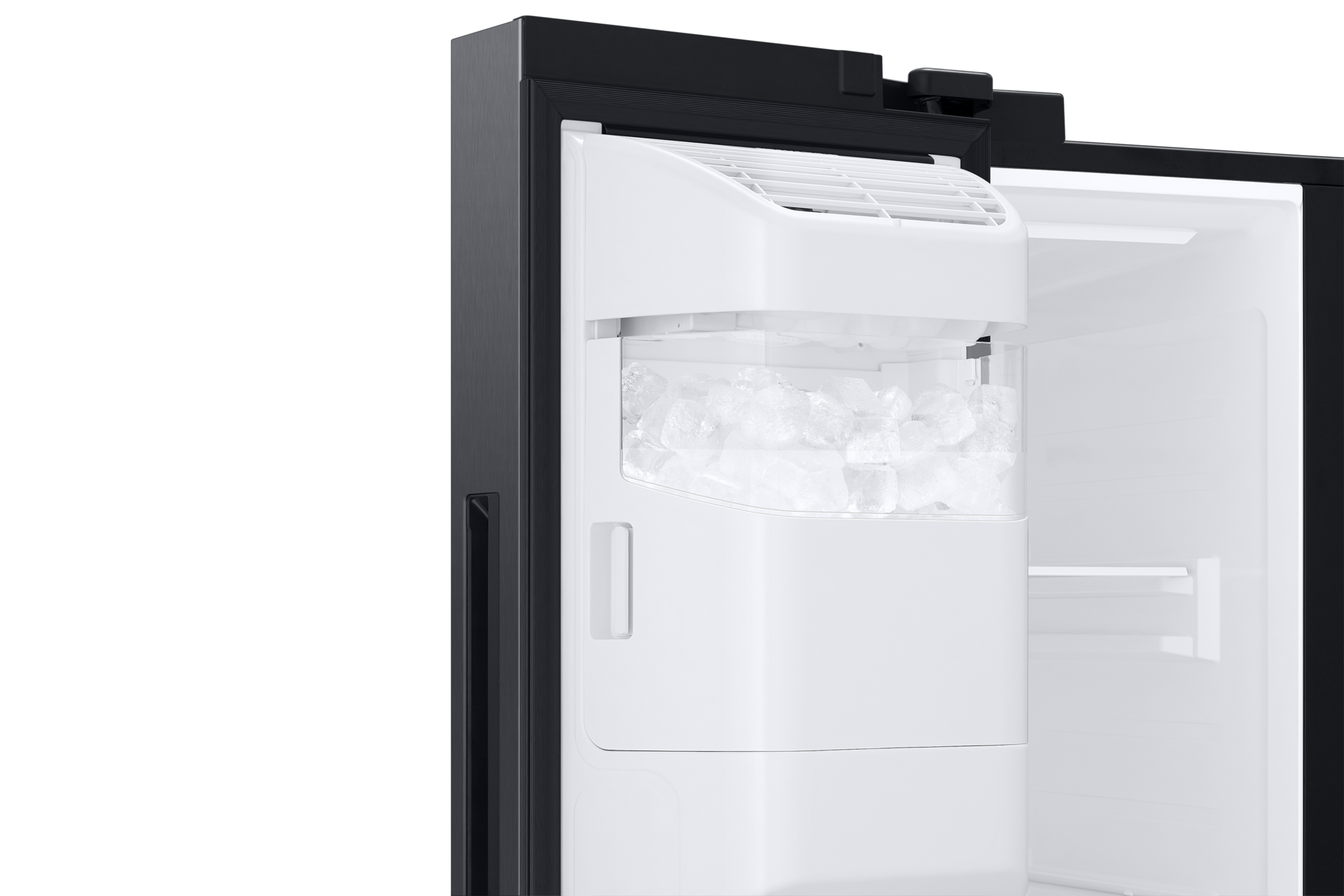 Refrigerador Side By Side Family Hub 608 lt Detail-Indoor-Ice-Maker Black 