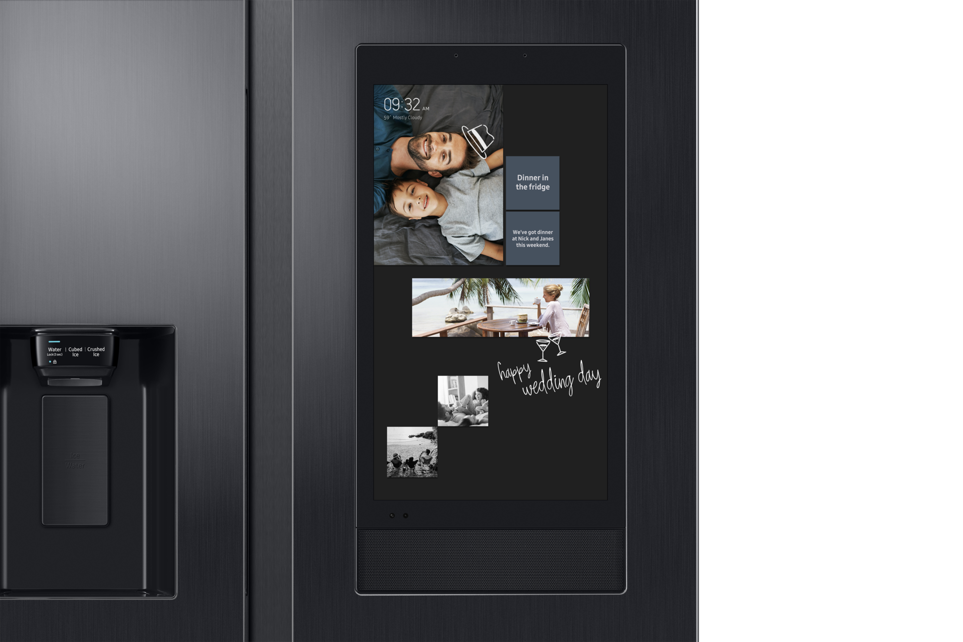 Refrigerador Side By Side Family Hub 608 lt Detail-Screen Black 
