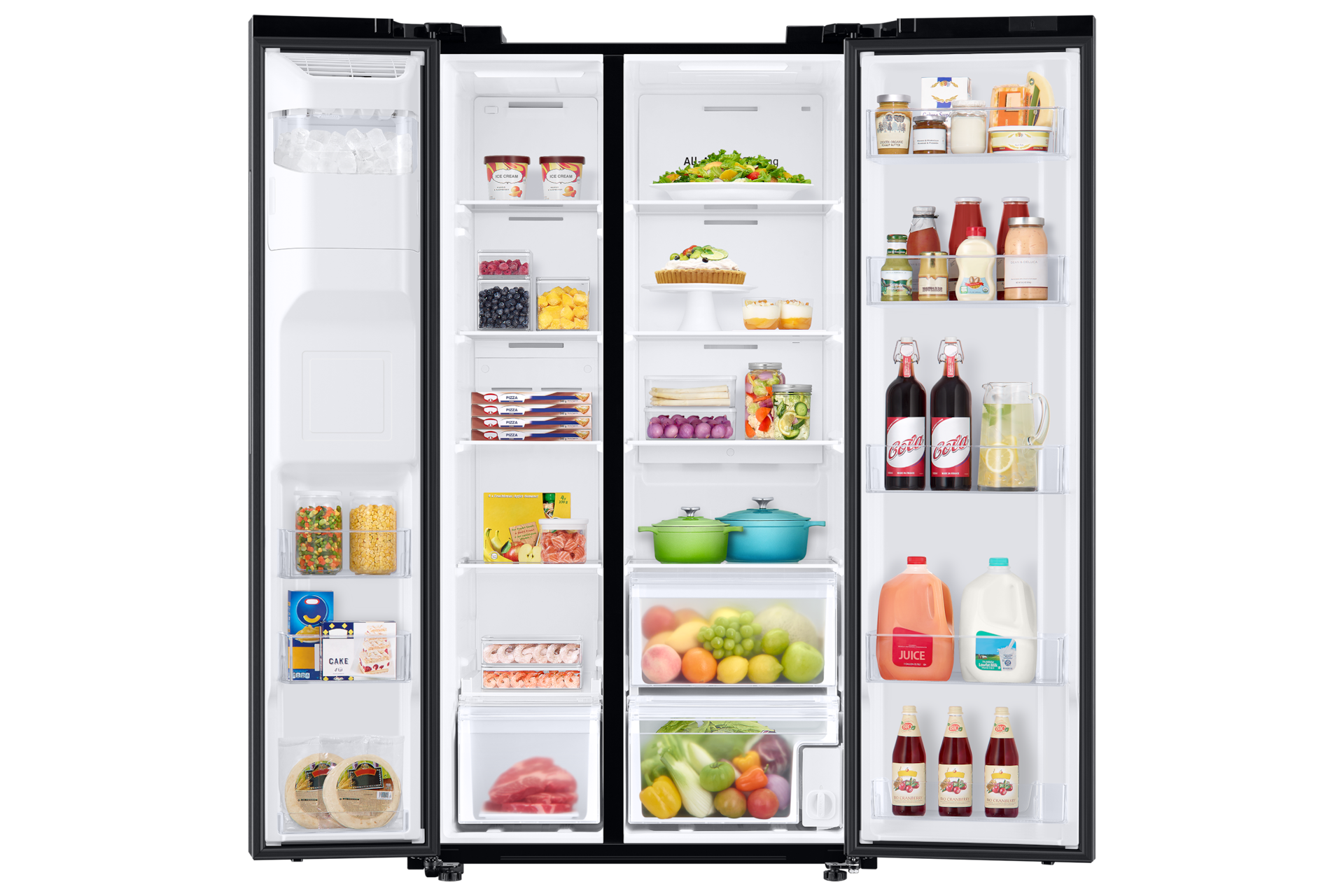 RS5300T SBS with Large Capacity,22 cu.ft Front-Open-With-Food1 Ebony Black 