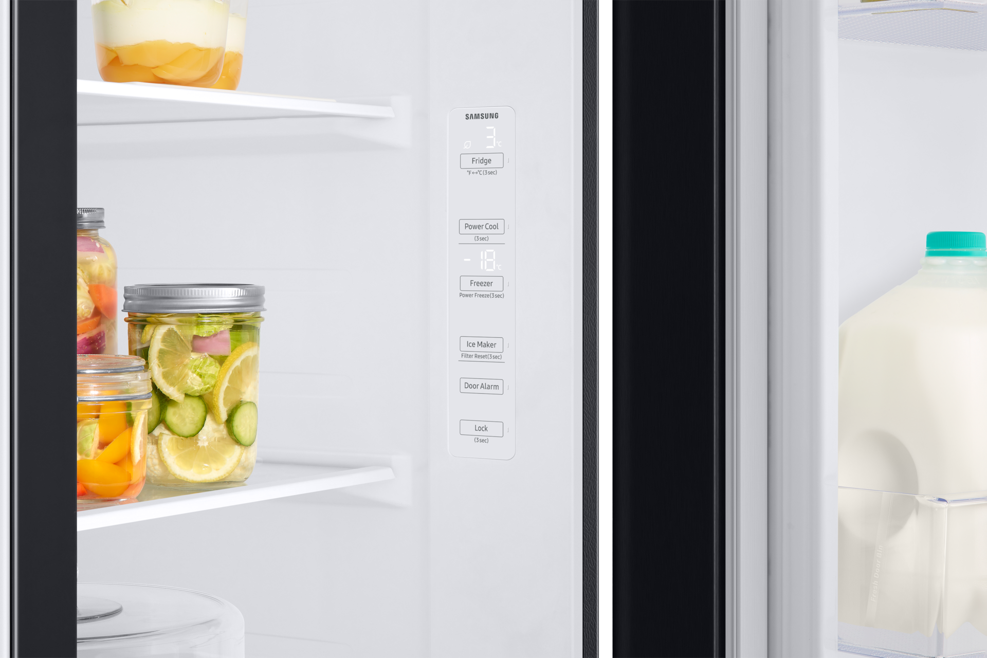RS5300T SBS with Large Capacity,22 cu.ft Detail-Hidden-Display Ebony Black 