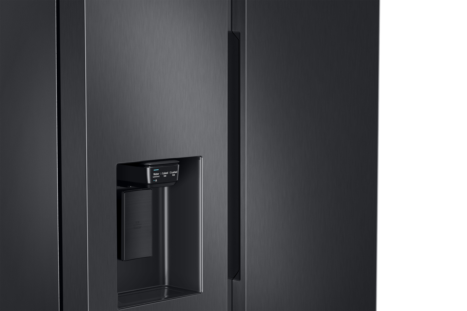 RS5300T SBS with Large Capacity,22 cu.ft Detail-Flat-Door Ebony Black 