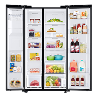 RS5300T SBS with Large Capacity,22 cu.ft Front-Open-With-Food1 Ebony Black 