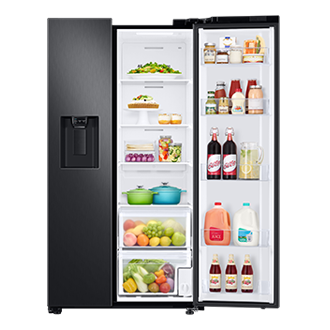 RS5300T SBS with Large Capacity,22 cu.ft Front-Open-With-Food2 Ebony Black 