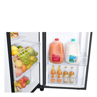 RS5300T SBS with Large Capacity,22 cu.ft Detail-Gallon-Door-Bin Ebony Black 