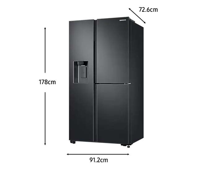 Refrigerador Side By Side Con Dispensador 628 lt Ebony Black