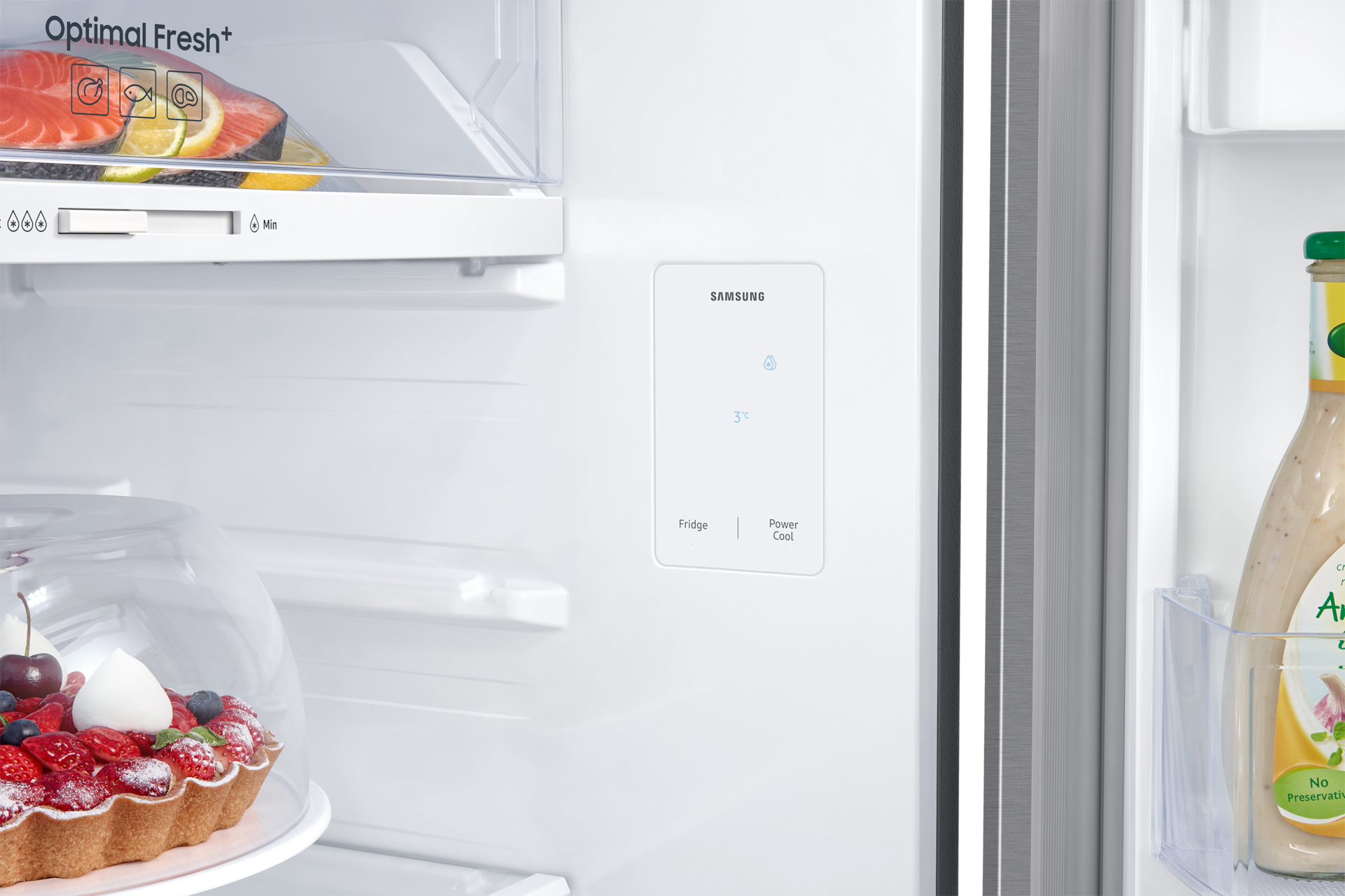 Refrigerador Top Freezer Con Dispensador 301 lt Detail-Internal-Display Silver 