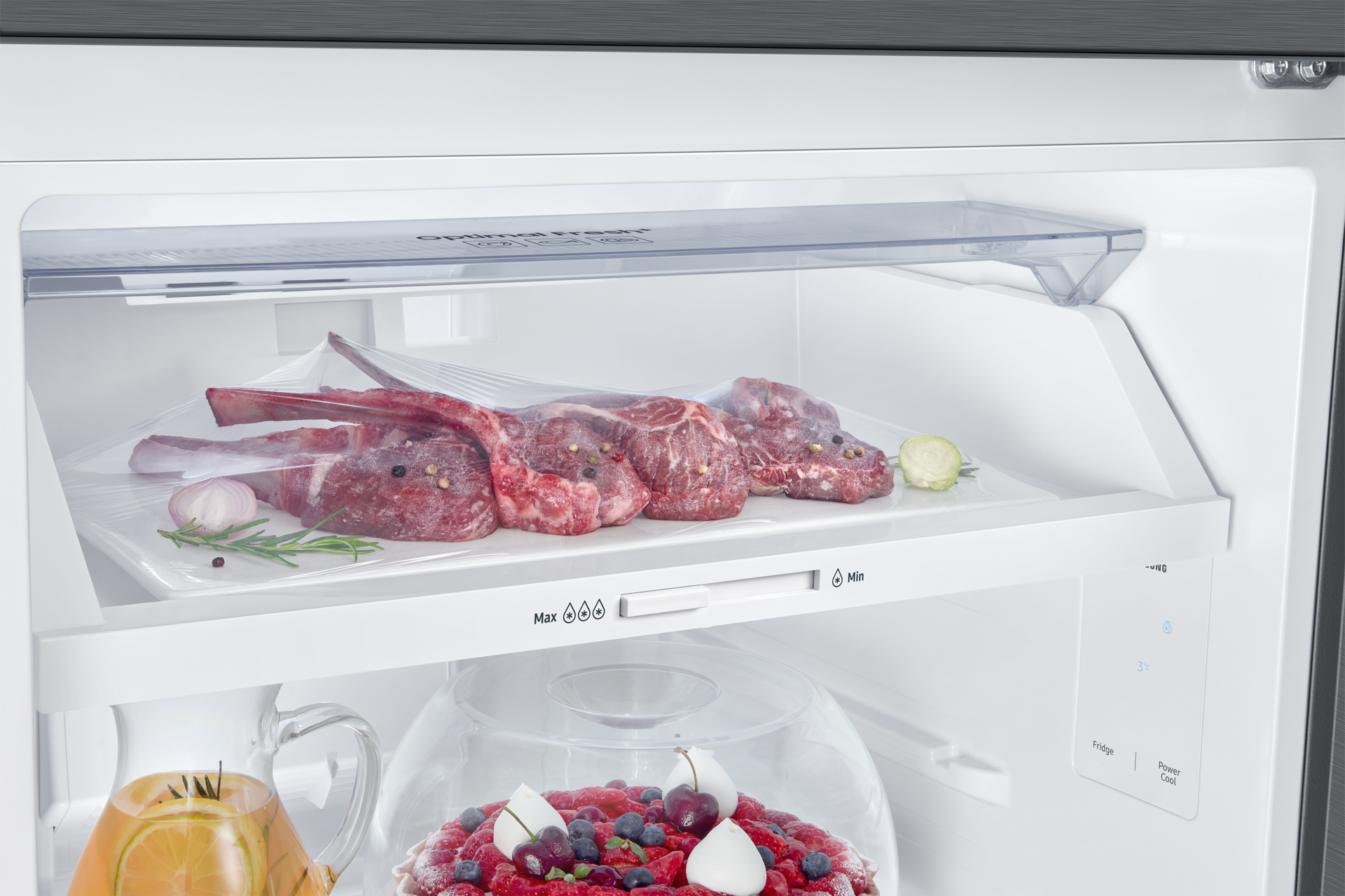 Refrigerador Top Freezer Con Dispensador 301 lt Detail-Optimal-Fresh Silver 