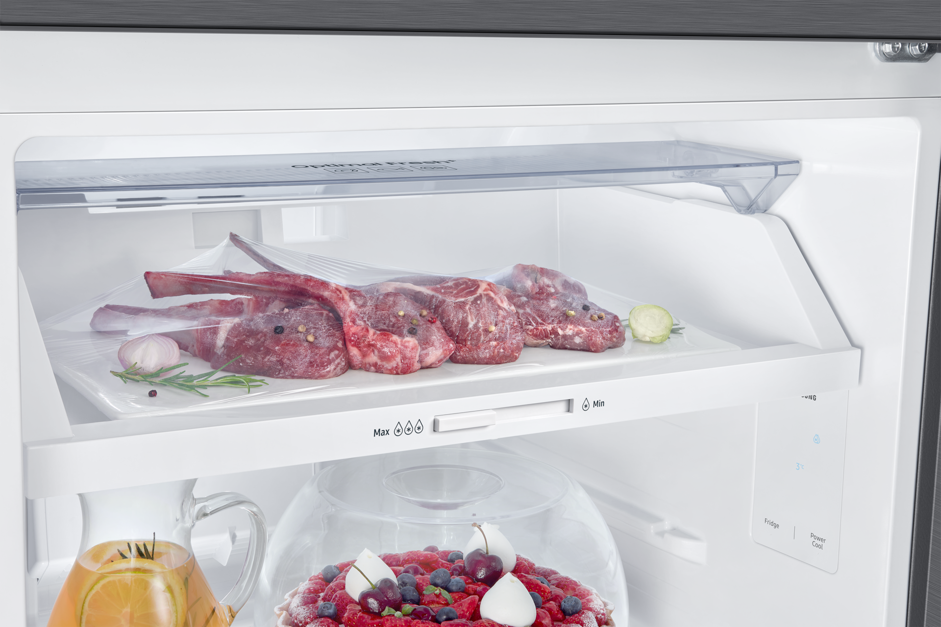 Refrigerador Top Freezer Con Dispensador 301 lt Detail-Optimal-Fresh Silver 