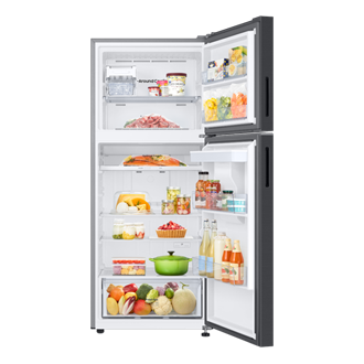Refrigerador Top Freezer Con Dispensador 389 lt Front-Open-With-Food Black 