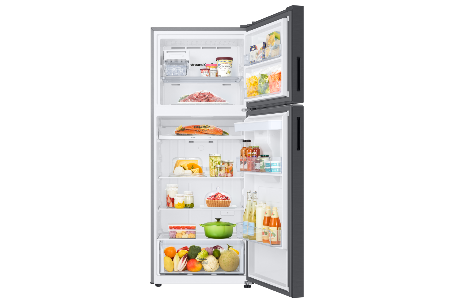 Refrigerador Top Freezer Con Dispensador 412 lt Front-Open-With-Food Black 