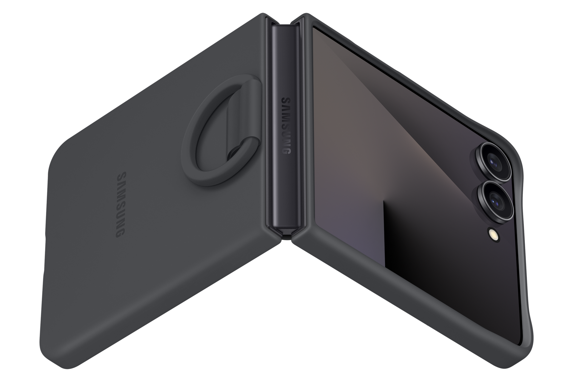 Galaxy Z Flip7 Ring Case (Silicone) Dynamic Black 