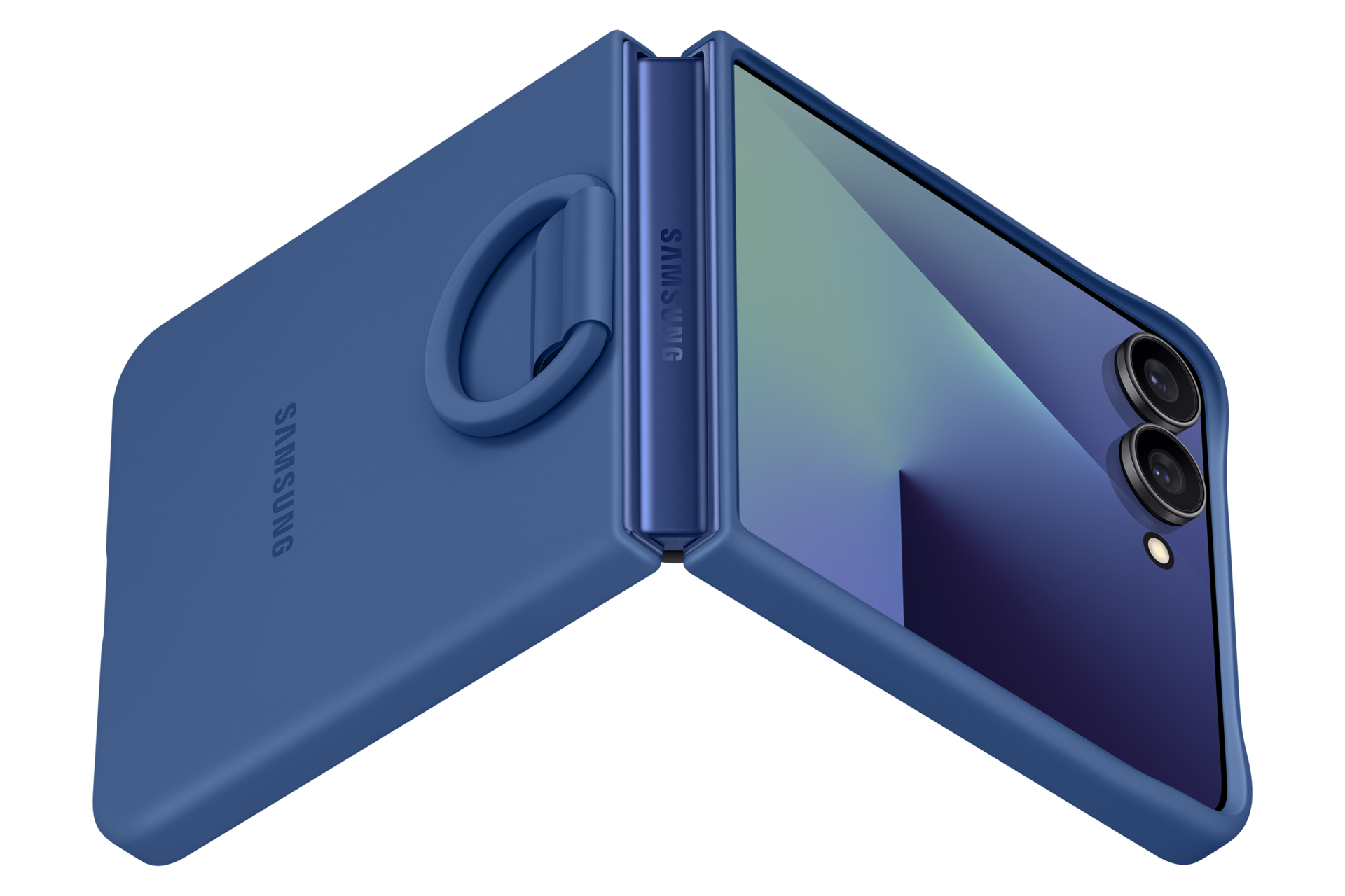 Galaxy Z Flip7 Ring Case (Silicone) Dynamic Blue 