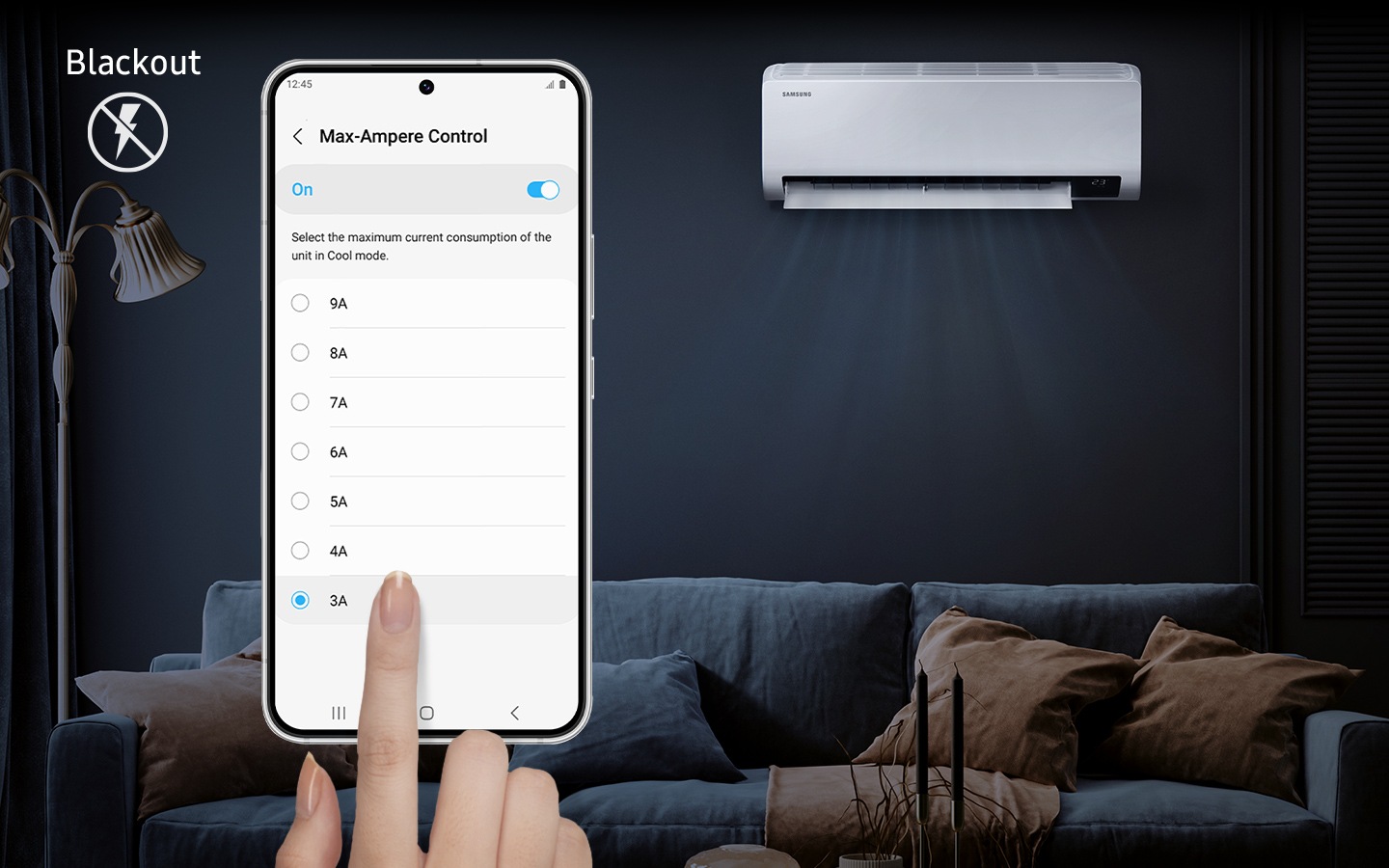 Control de amperios de 7 pasos para el apagón