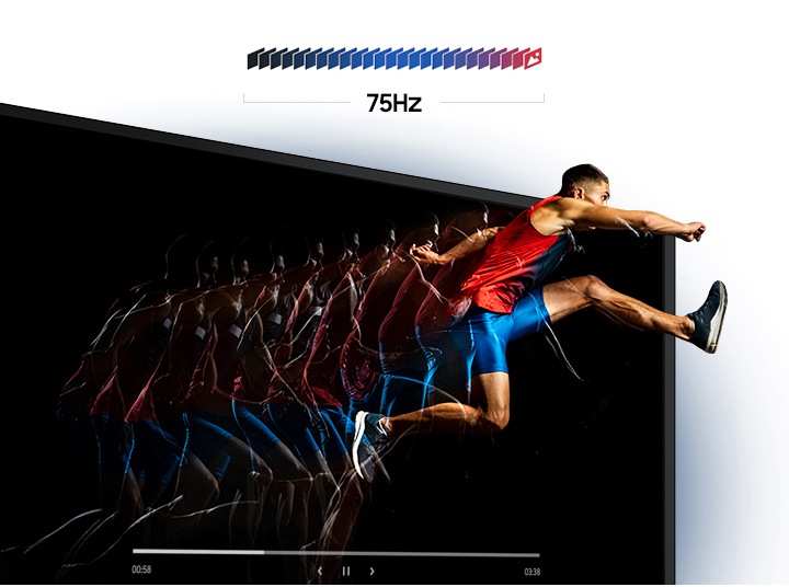 * Default refresh rate is set to 60Hz, and may be adjusted to 75Hz in the monitor's settings.