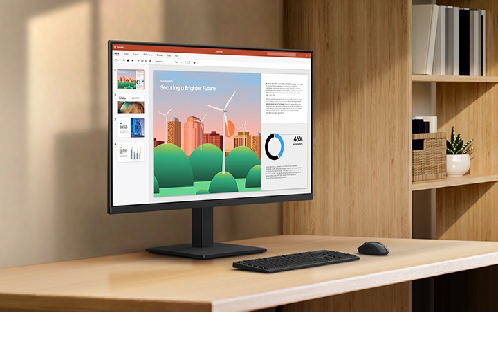 There is a Essential Monitor S3 in a room with a document on it.