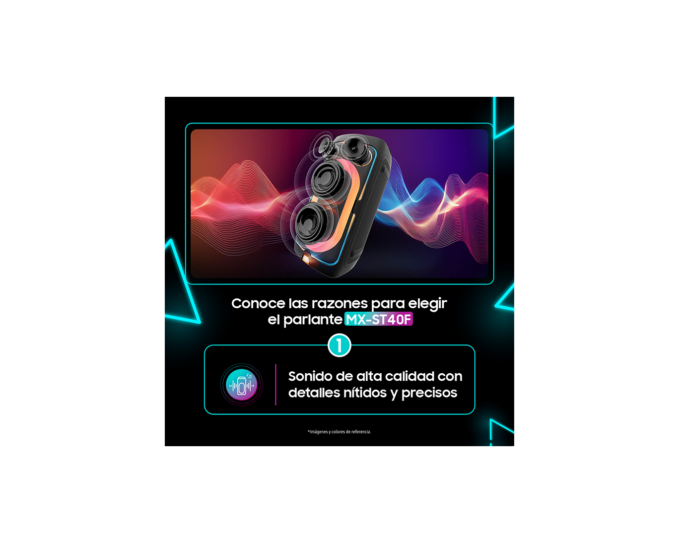 Torre de Sonido inalámbrica portable 160W MX-ST40F R-Perspective2 Black 