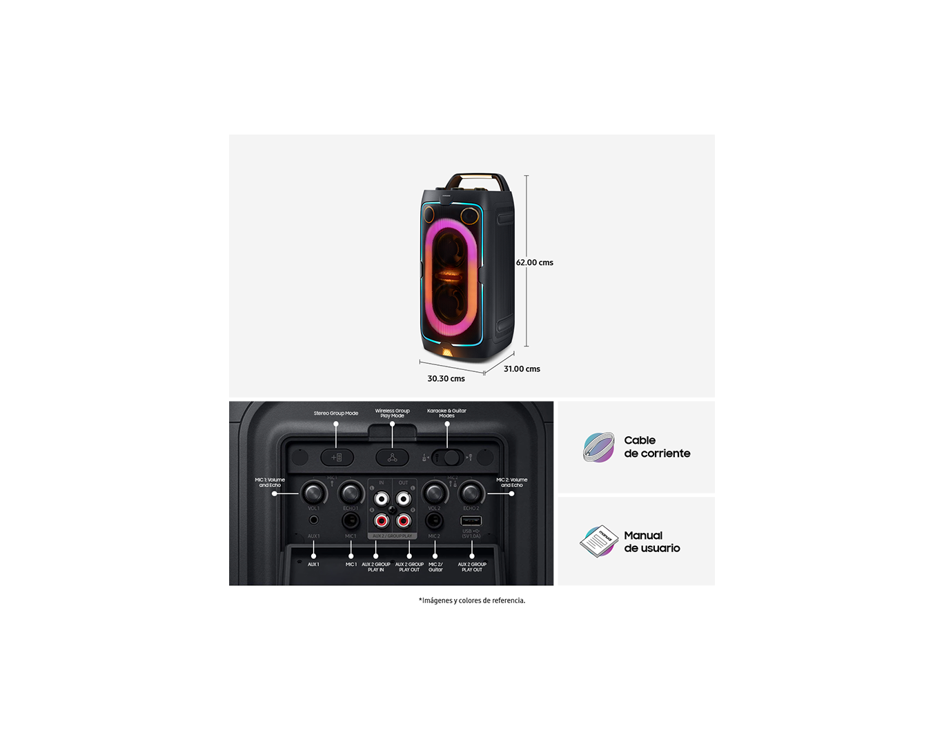 Torre de Sonido inalámbrica portable 160W MX-ST40F L-perspective2 Black 