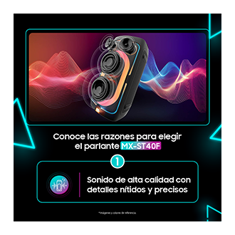 Torre de Sonido inalámbrica portable 160W MX-ST40F R-Perspective2 Black 