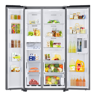 front-open-with-food Satin Gray&Clean White