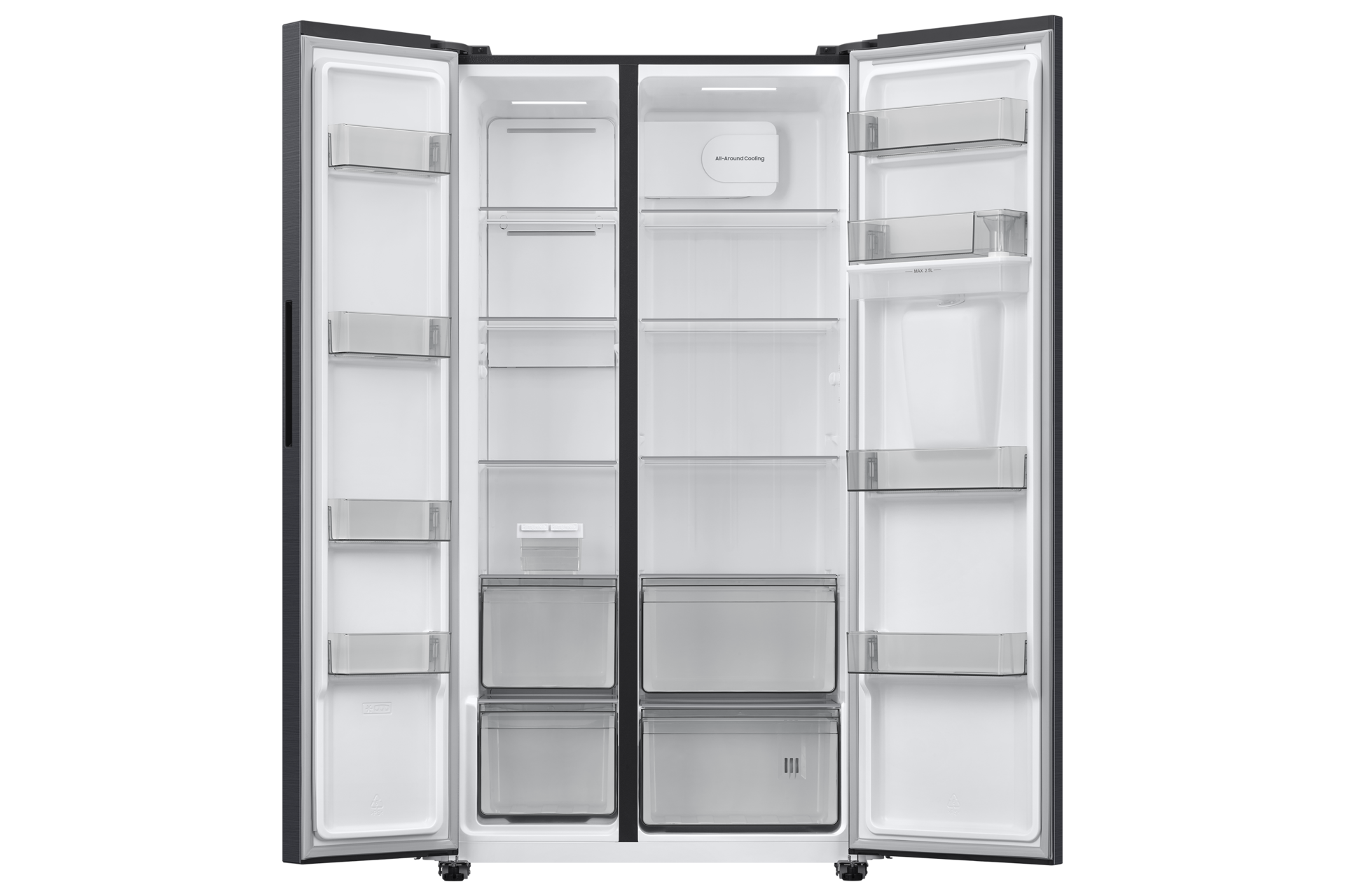 SBS Refrigerator RS40HM36 Dispenser Water Disp 526L Front-Open-without-food Black 