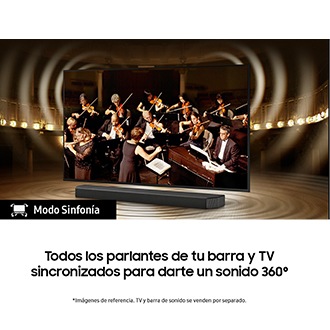 Todos los parlantes de tu barra y TV sincronizados para darte un sonido 360°  Modo Sinfonía