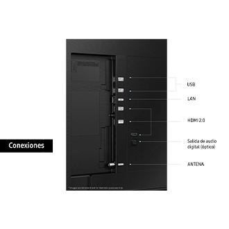 Conexiones del TV BU8200: HDMI, HDMI 2.0, USB, LAN, Salida de audio digital (óptico), Antena coaxial