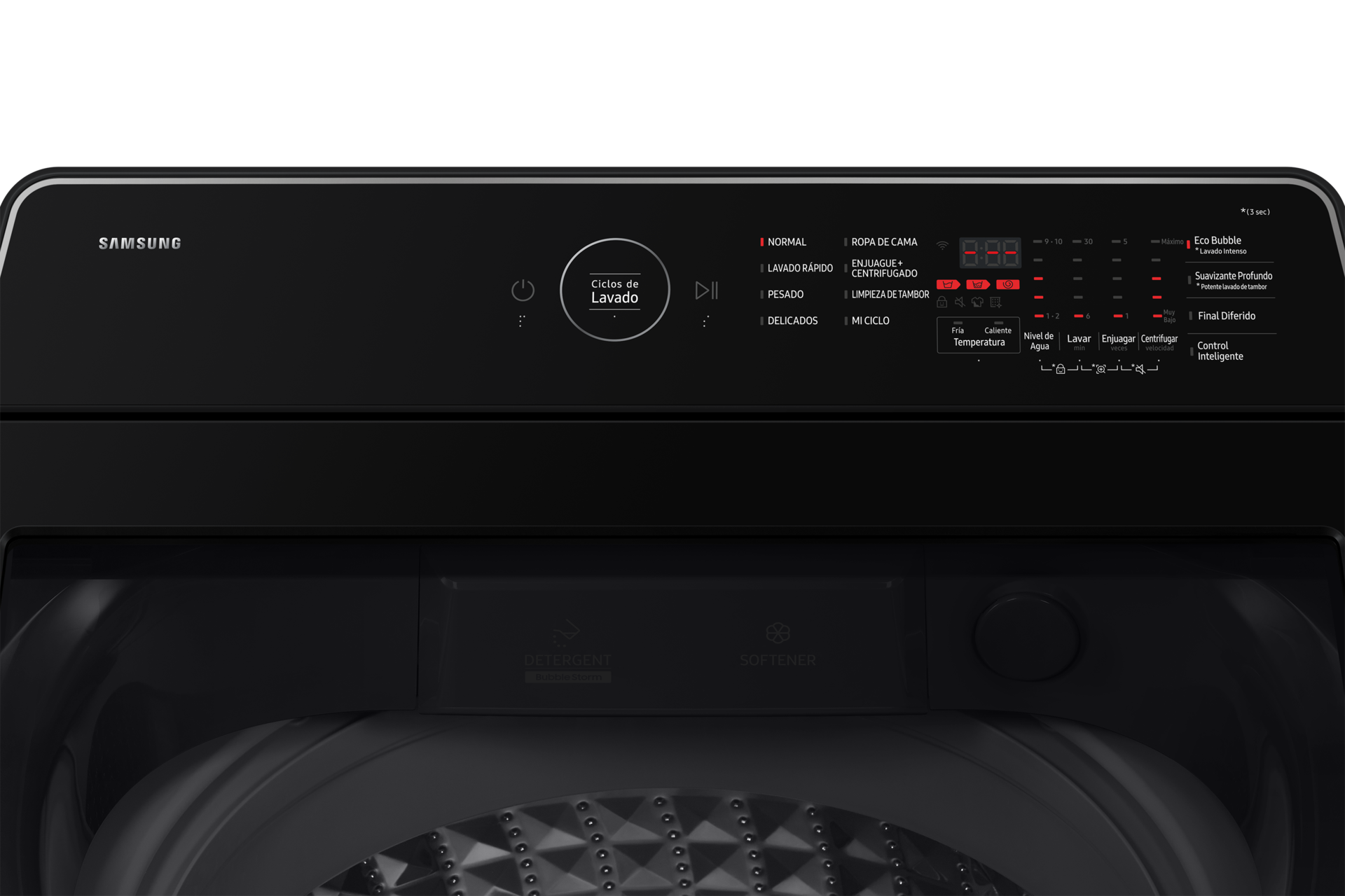 Bespoke AI Top Load Washer with AI Wash Detail2 Glam Deep Charcoal 