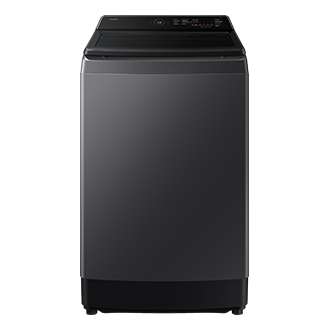 Bespoke AI Top Load Washer with AI Wash Front Glam Deep Charcoal 