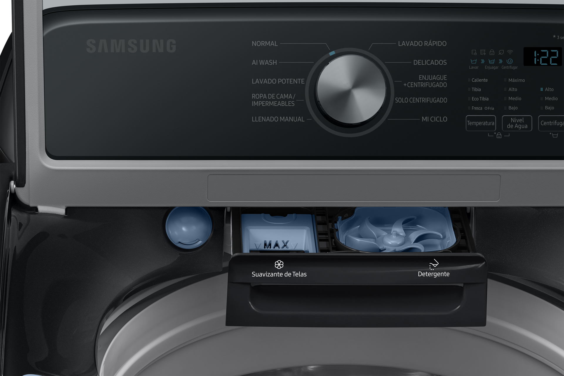 Top-loading Washer Large Capacity and AI Wash 23kg Detail2 Black 
