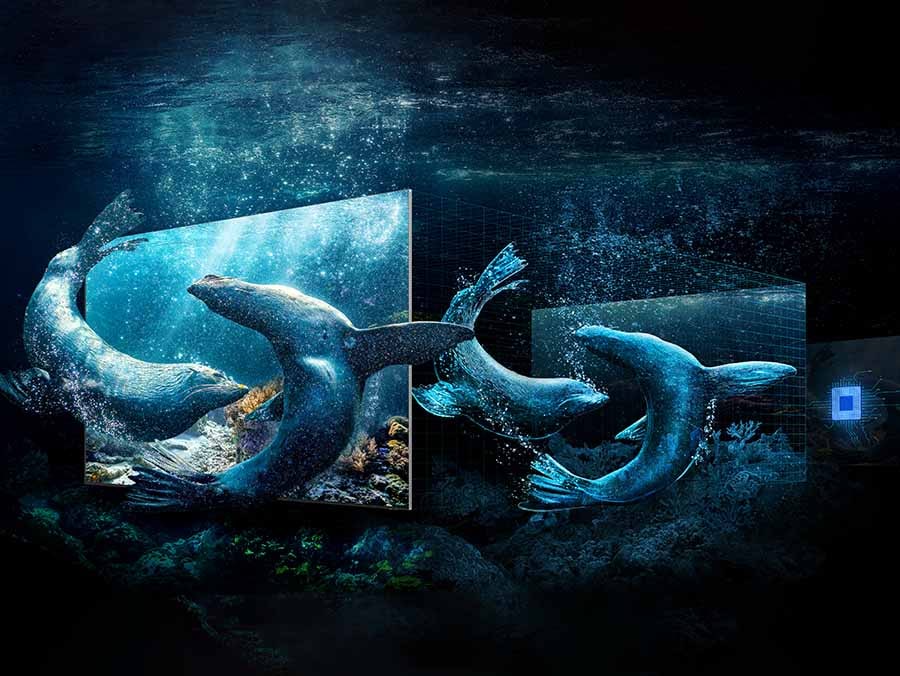Удосконалена функція Real Depth Enhancer імітує спосіб сприйняття глибини людським оком за рахунок збільшення контрастності об'єкта на передньому плані.  Точна оптимізація окремих блоків міні-світлодіодів забезпечує реалістичне об'ємне зображення.