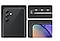3. Telefon Galaxy A54 5G v barvě Awesome Graphite ukazuje rozmístění fotoaparátů, postranní pohled na rozmístění fotoaparátů a přední stranu zařízení.