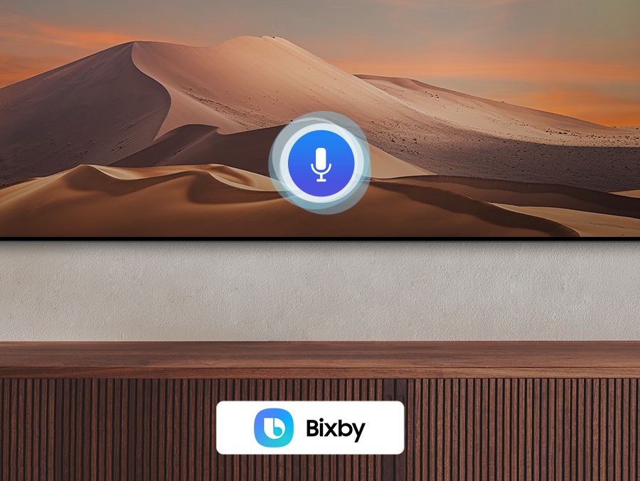 А графічний мікрофон знаходиться в центрі екрану, а в нижній частині екрана вбудовані 2 голосові помічники Bixby, Alexa.