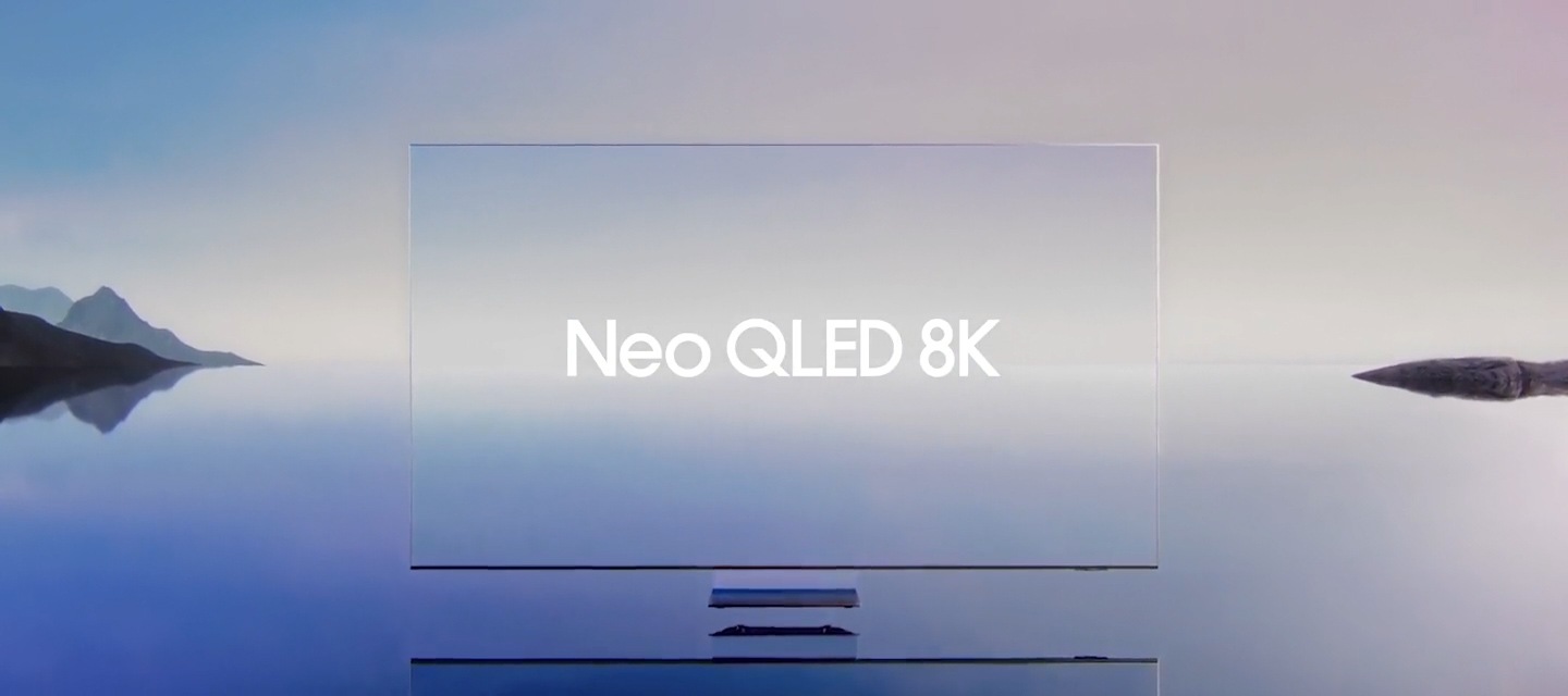Дизайн Infinity Air branding Neo QLED показаний під безліччю динамічних ракурсів. Подивіться попереду, а потім збоку. Крупним планом показані тонка бічна рамка та кути, а також круглі динаміки на задній панелі телевізора. Зробіть крупний план на підставці, а потім затримайте, щоб повністю побачити, як Neo QLED зливається з фоном.